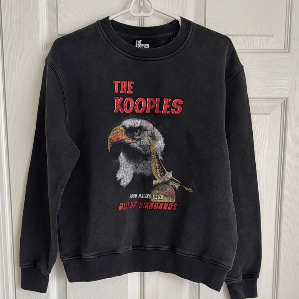 The Kooples Black Graphic Sweatshirt Size 0 XS